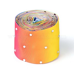 Ruban polyester gros-grain, avec strass cristal simple face, pour les emballages cadeaux artisanaux, décoration de fête, colorées, 2 pouce (52 mm), 5 yards / rouleau (4.57m / roll)