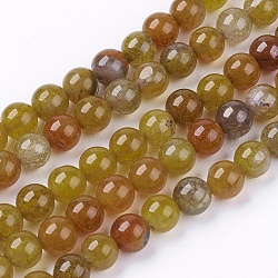 Natürliche Knistern Achat Perle Stränge, gefärbt und erhitzt, Runde, 6 mm, Bohrung: 1 mm, ca. 63 Stk. / Strang, 14.9 Zoll
