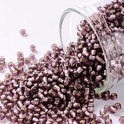 Toho perles de rocaille rondes, Perles de rocaille japonais, (26bf) améthyste moyenne doublée d'argent mat, 11/0, 2.2mm, Trou: 0.8mm, à propos 1110pcs / bouteille, 10 g / bouteille