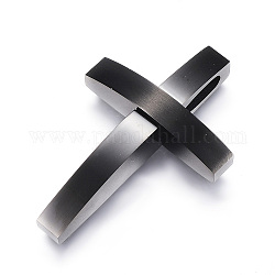 304 Stainless Steel Pendants, Cross, Gunmetal, 40x26.7x7mm, Hole: 9x3.5mm