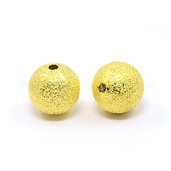 Brass Textured Beads, Round, Golden Color, Size: about 12mm in diameter, hole: 1.8mm