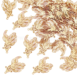 UNICRAFTALE 30Pcs Golden Fish Pendants 201 Stainless Steel Filigree Pendants Etched Goldfish Charms 27mm Long Necklace Pendants Metal Charms Earring Bracelets Charms for Jewelry Making