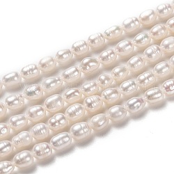 Brins de perles de culture d'eau douce naturelles, riz, bisque, 6~7x5~5.5mm, Trou: 0.8mm, Environ 43 pcs/chapelet, 13.39~13.58 pouce (34~34.5 cm)