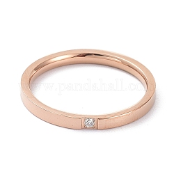 Bague en strass cristal pour fille femmes, placage ionique (ip) 304 anneau en acier inoxydable, or rose, nous taille 8 (18.1 mm)