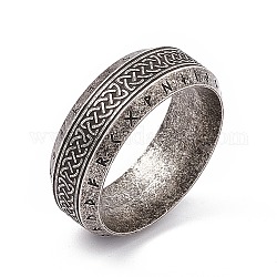 304 anillo de dedo de nudo marinero de acero inoxidable, runa palabras odin nórdico vikingo amuleto joyería para mujeres hombres, plata antigua, diámetro interior: 18.8 mm