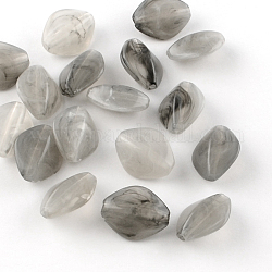 Rhombus Imitation Gemstone Acrylic Beads, Gray, 16.5x13x8mm, Hole: 2mm