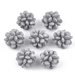 Perles tissées acryliques peintes par pulvérisation, ronde, perles de cluster, gris foncé, 18~19mm