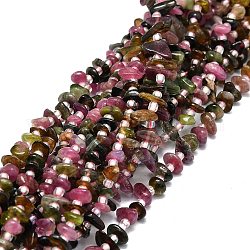 Chapelets de perles en tourmaline naturelle, puce, 5~10x4~7x1~14mm, Trou: 0.8mm, Environ 91 pcs/chapelet, 15.35'' (39 cm)