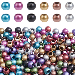 Undurchsichtige Acrylperle, Großloch perlen, Runde, Mischfarbe, 12 mm, Bohrung: 5.7 mm, 200 Stück / Beutel