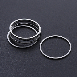 304 Edelstahl verbindet Ringe, Laserschnitt, runden Ring, Edelstahl Farbe, 20x1 mm, Innendurchmesser: 18 mm
