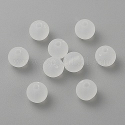 Transparenten Acryl-Kugel Perlen, bereift Stil, Runde, Transparent, 6 mm, Bohrung: 1 mm, ca. 4200 Stk. / 500 g