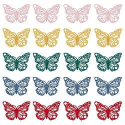Chgcraft 30 pz 5 colori pendenti in lega verniciati a spruzzo, farfalla, colore misto, 13x19x0.2mm, Foro: 1.6 mm, 6 pz / colore