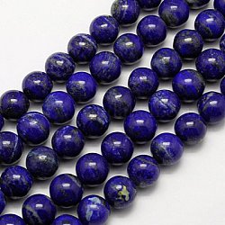 Natural Lapis Lazuli Beads Strands, Grade A, Round, 4mm, Hole: 0.8mm, about 88~90pcs/strand, 16 inch