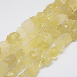 Premières citron naturel brins de perles de quartz bruts, pépites, 15~20x14~18x10~14mm, Trou: 1mm, Environ 25 pcs/chapelet, 14.9 pouce (38 cm)