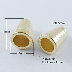 CCB Plastic Bead Caps, Golden, 14x11x11mm, Hole: 5~8mm