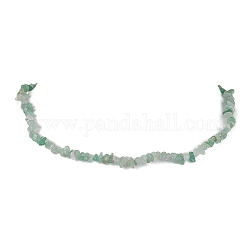 Collier de perles en aventurine verte naturelle, or, 15.94~15.98 pouce (40.5~40.6 cm)