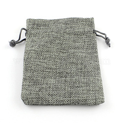 Bolsas con cordón de imitación de poliéster bolsas de embalaje, gris, 23x17 cm