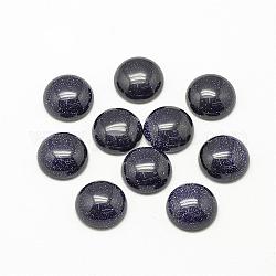 Synthetic Blue Goldstone Cabochons, Dyed, Half Round/Dome, 6x3~4mm