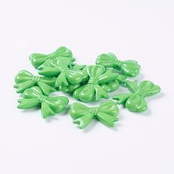 Opake Legierung Perlen, Schleife, Rasen grün, Größe: ca. 36 mm lang, 46 mm breit, 9 mm dick, Bohrung: 1 mm, ca. 65 Stk. / 500 g
