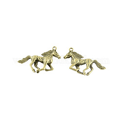 Tibetan Style Horse Pendants, Lead Free & Nickel Free, Antique Bronze, 25x44x6.5mm, Hole: 2mm