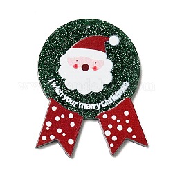 Ciondoli acrilici a tema natalizio, Babbo Natale, 47.5x37.5x2mm, Foro: 1.6 mm