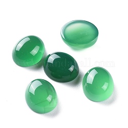 Cabuchones de ágata de ónix verde natural, oval, teñido y climatizada, 12x10x5.3mm