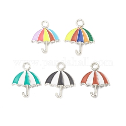 Подвески из эмали и сплава, зонт очарование, платина, разноцветные, 19.5x15x2 мм, отверстие : 2.2 мм