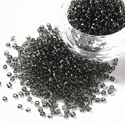 Runde Saatperlen, transparent, Runde, Grau, 12/0, 2 mm, Bohrung: 1 mm, 30000 Perlen / Pfund