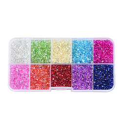10 grille de perles à bulles acryliques transparentes, décoration de mini perles d'art à ongle 3d pour DIY, sans trou, pépites, couleur mixte, 2~4.5x1.5~3.5x1~3mm
