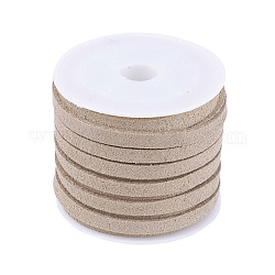 Faux Suede Cord, Faux Suede Lace, Dark Khaki, 5x1.5mm, about 5.46 yards(5m)/roll