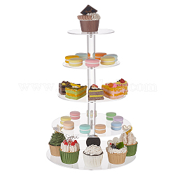 Alzate per espositore da dessert circolari in acrilico a 5 livello, porta organizer per mini cupcake, forniture per feste, chiaro, prodotto finito: 30x40 cm
