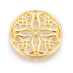 Tibetan Style Alloy Beads, Cadmium Free & Lead Free, Flat Round, Golden Color, Size: about 24mm in diameter, 3mm thick, hole: 2mm