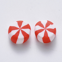 Бусины из полимерной глины , нет отверстий / незавершенного, конфеты, красные, 9~11x4.5~6 мм