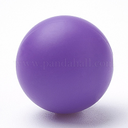 Food Grade Eco-Friendly Silicone Beads, Round, Dark Orchid, 8~10mm, Hole: 1~2mm