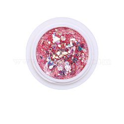 Shiny Nail Art Decoration Accessories, with Glitter Powder and Sequins, DIY Sparkly Paillette Tips Nail, Pale Violet Red, 0.1~3.5x0.1~3.5mm, about 0.7g/box