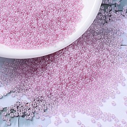 MIYUKI Round Rocailles Beads, Japanese Seed Beads, 11/0, (RR3508) Transparent Pale Rose Luster, 2x1.3mm, Hole: 0.8mm, about 1111pcs/10g
