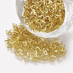 Brass Cabochons, Nail Art Decoration Accessories, Triangle, Golden, 2.5x3x0.4mm, about 10000pcs/bag