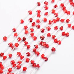 Perles de cornaline naturelle, rose, 8x6~7mm, Trou: 1mm