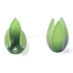 Kunststoff-Perlen, Blume, grün, 17.5x10x9 mm, Bohrung: 1.2 mm