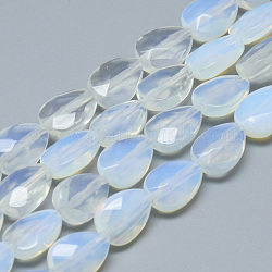 Opalite Perlenstränge, facettiert, Träne, 11x8x4~5 mm, Bohrung: 1 mm, ca. 18 Stk. / Strang, 7.8 Zoll