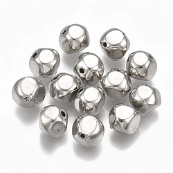 Ccb Kunststoff-Perlen, facettiert, Runde, Platin Farbe, 8x7 mm, Bohrung: 1 mm, ca. 1728 Stk. / 432 g
