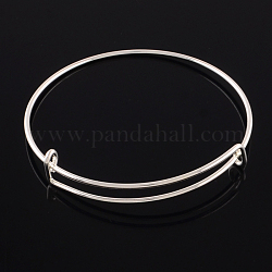 Fabrication de bracelet extensible en fer réglable, couleur argentée, 2-1/2 pouce (65 mm)