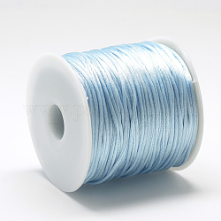 Нейлоновая нить, гремучий атласный шнур, Небесно-голубой, около 1 мм, около 76.55 ярда (70 м) / рулон
