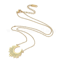 304 ожерелье из нержавеющей стали с подвеской «Солнце излучает» для женщин, золотые, 16.65 дюйм (42.3 см)