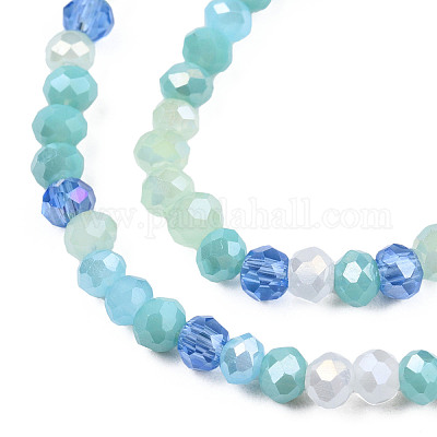 Chapelets de perles en verre électroplaqué&nbsp;EGLA-S192-001A-B08-1