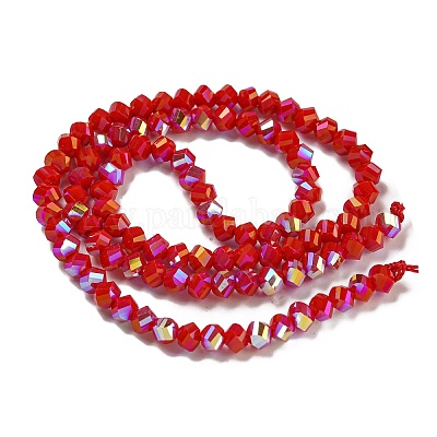 Chapelets de perles en verre électroplaqué&nbsp;GLAA-Q105-04N-1