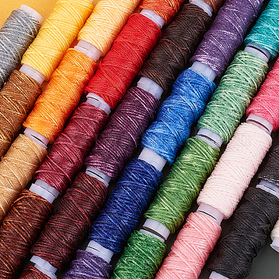 New 20 Rolls Wax String for Bracelet Making 20 Colors 0.8mm Waxed