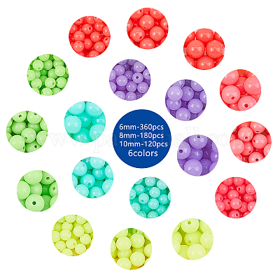6mm 8mm 10mm Acrylic Round Beads 21 Colors Round Acrylic Balls