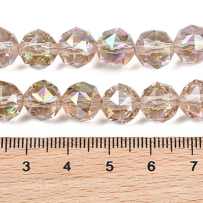 Transparent galvanisieren Glasperlen Stränge&nbsp;EGLA-N002-34C-B08-1