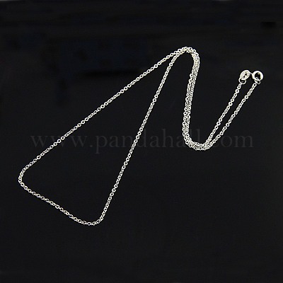 Catenina In Argento Sterling Placcato Rodio - Spessore 0.8 Mm, Lunghezza 40 Cm, Per Ciondoli